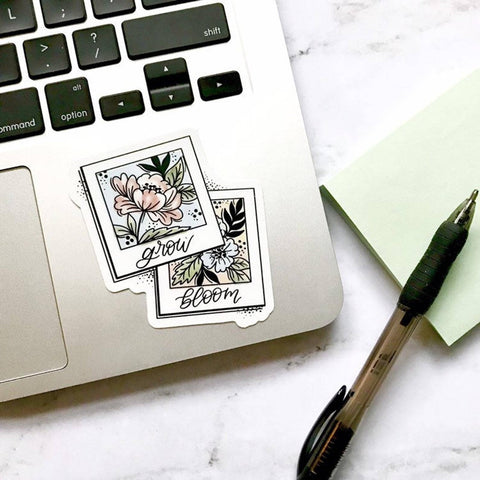 Grow and Bloom Polaroids Sticker for Laptop & Water Bottles | 3.5x2.5in