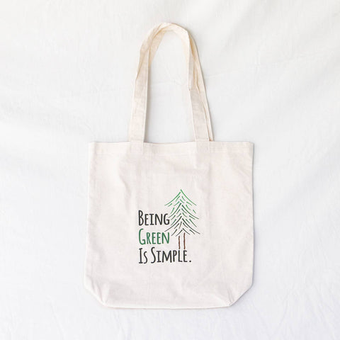"Being Green is Simple" Organic Cotton Tote - Simple Ecology