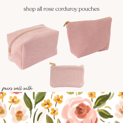 Rose Corduroy Carry-All Pouch
