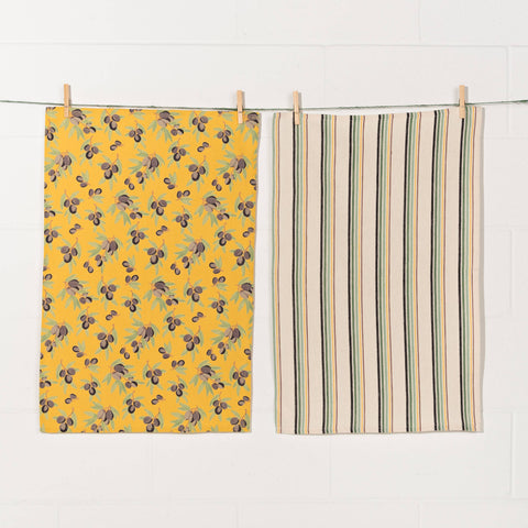 100% Cotton Mediterranean Olive Dishtowels | Set of 2