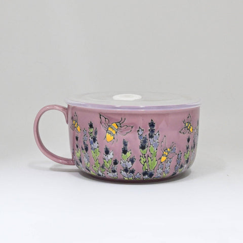 Spring Bee 33oz Microwavable Bowl with Lid with Handle (4/16)