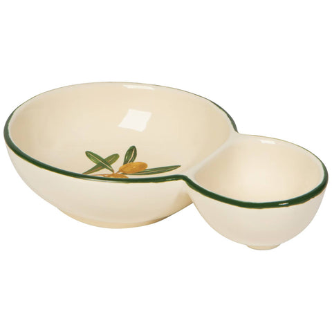 Stoneware Divided Olive Dish