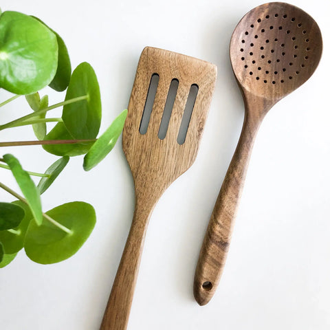 Natural Acacia Wood Kitchen Utensils | Set of 5