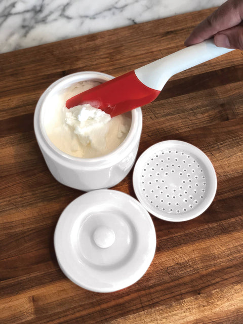 Porcelain White Cooking Kitchen Grease Container | 5” x 5" x 5"
