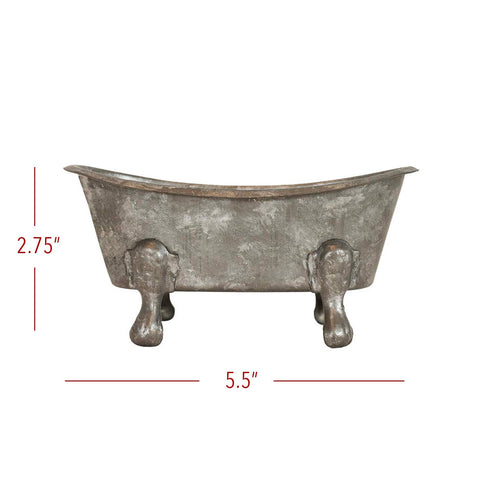 Clawfoot Silver Bathtub Metal Soap Dish/Planter