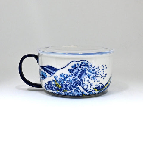 Great Wave Design 33oz Microwavable Bowl with Lid with Handle (4/16)