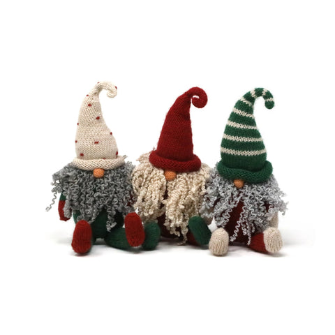 Handmade, Fair Trade 8" Sitting Holiday Gnomes