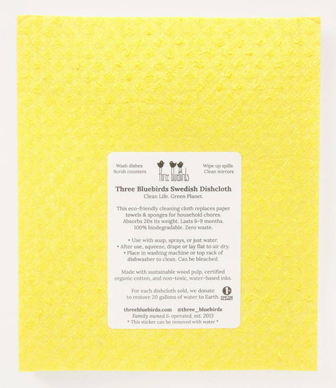 Pansies on Yellow Swedish Dishcloth