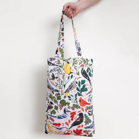 Feathered Friends Reusable Canvas Birds Tote