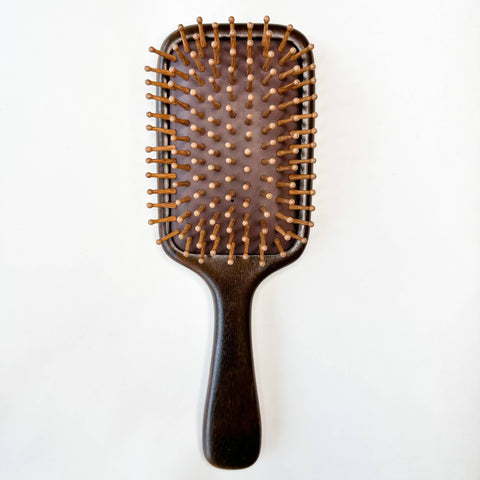 Sandalwood Luxury Hair Brush – Natural Bamboo Bristles | Paddle Brush