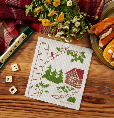 Summer Cabin Swedish Dishcloth