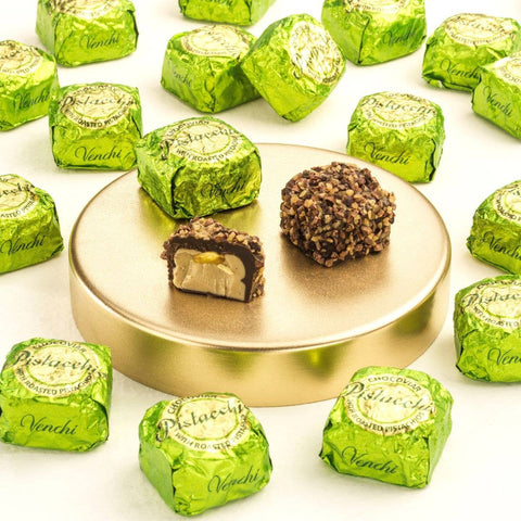 Italian Gourmet Candy - Venchi Chocoviar Pistachio Dark Chocolate | Single Piece