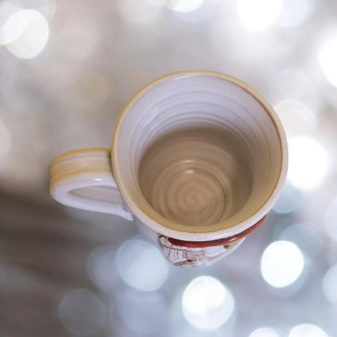 Hand Thrown & Hand Painted Santa Moon Mug