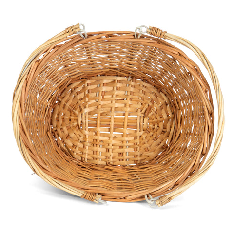 Oval White Willow Market Drop Handle Basket