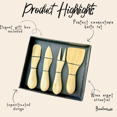 Bamboo Charcuterie & Cheese Knife Set | Earth Day Bestseller