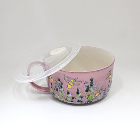 Spring Bee 33oz Microwavable Bowl with Lid with Handle (4/16)