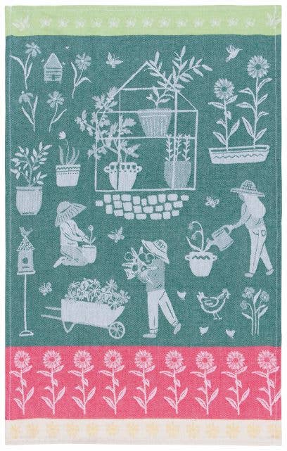100% Cotton Green Thumb Jacquard Dishtowel