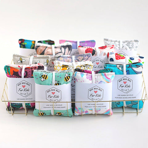 Boo Boo Bag For Kids ⋆ Eco-Friendly Hot/Cold Rice Pack (Assorted Patterns) | 2pc