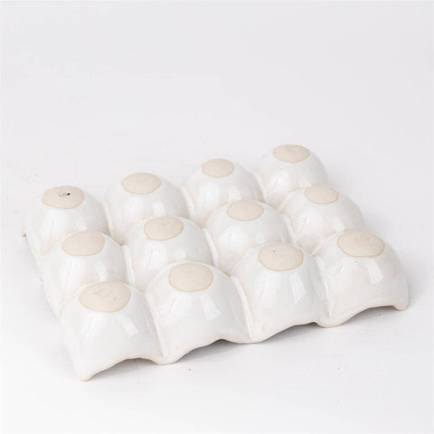 White Ceramic "Carton" Egg Holder