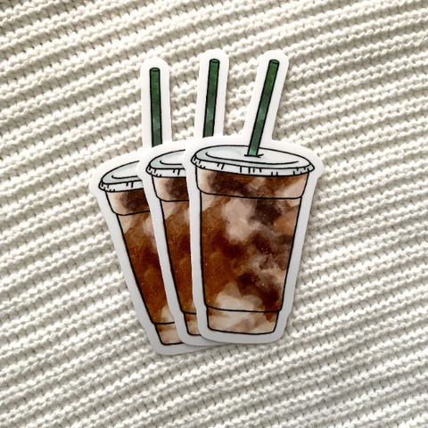 Iced Coffee Sticker | 4x2in.