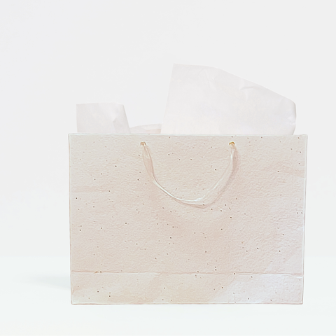 Plant & Grow Wildflower Gift Bag | Handmade Seed Paper + Ribbon Handles