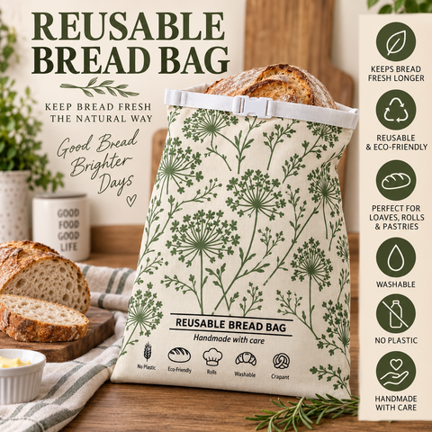 Reusable Plastic-Free Bread Bag | Wishing Green Wisps
