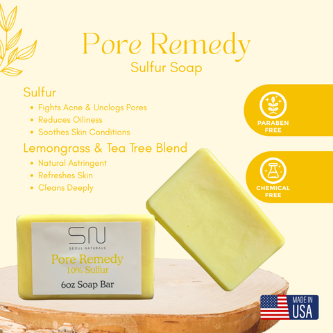 Sulfur Soap with Lemongrass and Tea Tree, 6oz