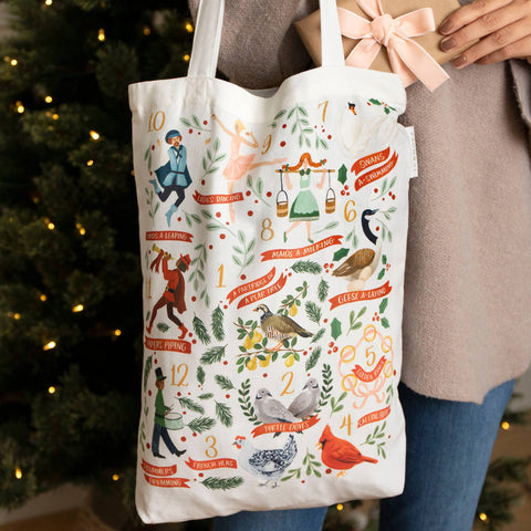 12 Days Of Christmas Reusable Tote Bag