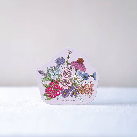 Waterproof Sticker | Honeybee Purple Pollinator