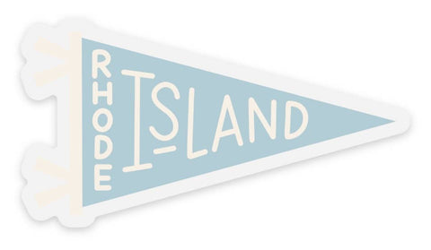 Clear Rhode Island Pennant Sticker 3x1.61in