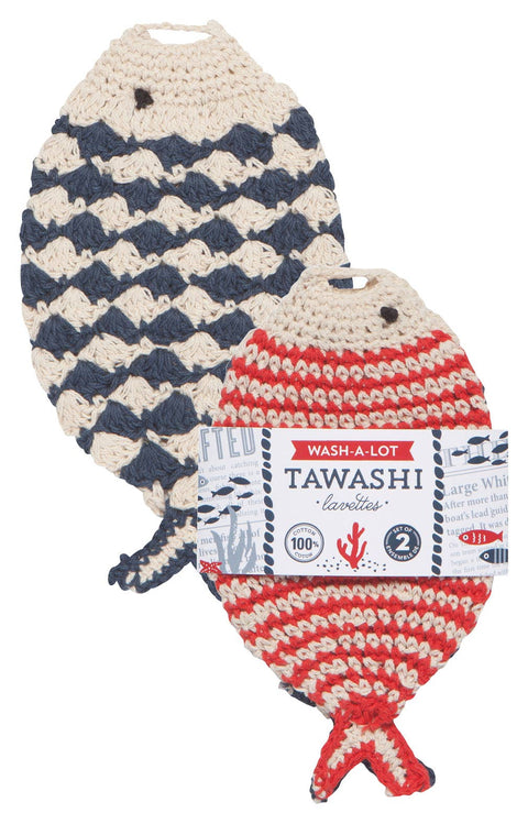 Little Fish Tawashi Crocheted Dishcloth/Scrubbie | Set of 2