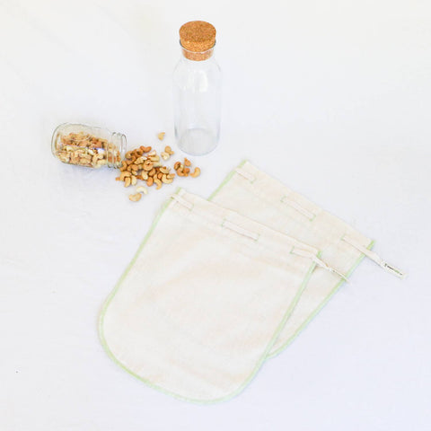 Microplastic - Free Organic Cotton Tea Straining Bags l Set of 2