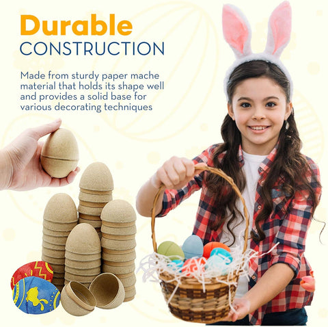 Single Paper Mache Easter Eggs – Paintable & Fillable for Easter Crafts