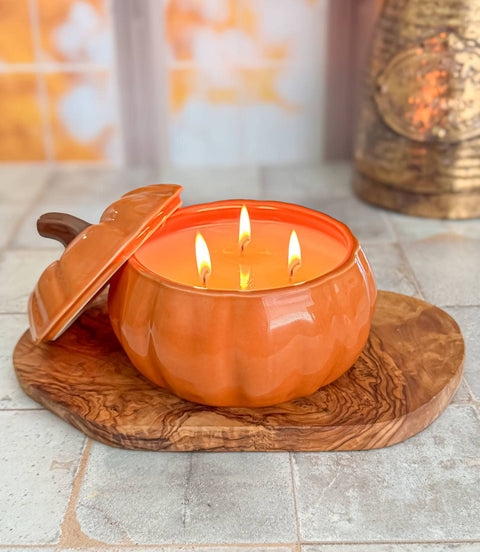 Large Pumpkin Marshmallow Glass Jar Soy Candle