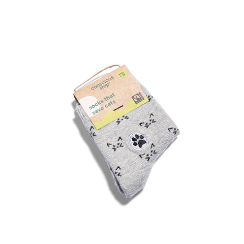 Kids Socks that Save Cats | Grey Kitties