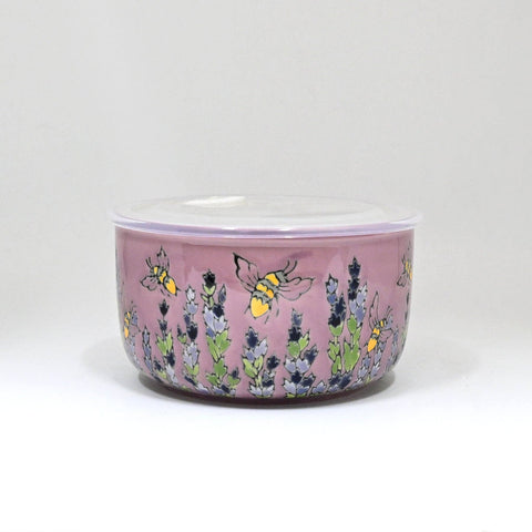 Spring Bee 33oz Microwavable Bowl with Lid with Handle (4/16)