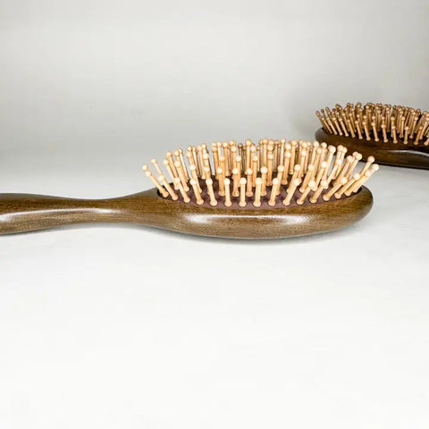 Natural Sandalwood Hair Brush with Bamboo Bristles