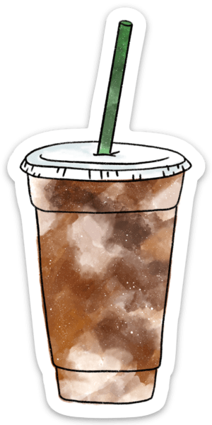 Iced Coffee Sticker | 4x2in.