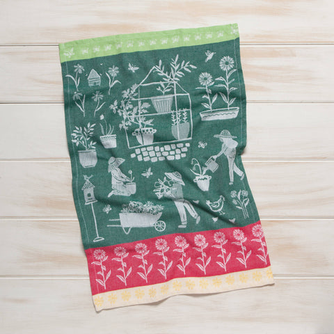 100% Cotton Green Thumb Jacquard Dishtowel