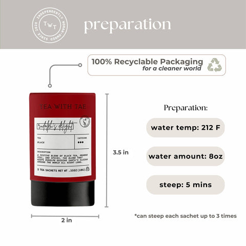 Rudolph's Delight Holiday Mini Tube Gift (5 tea bags)