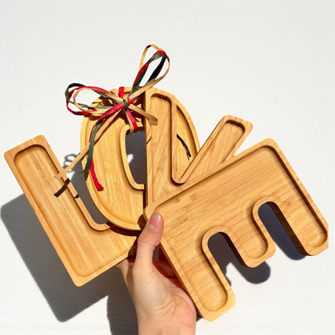Bamboo "L-O-V-E" Charcuterie Tray