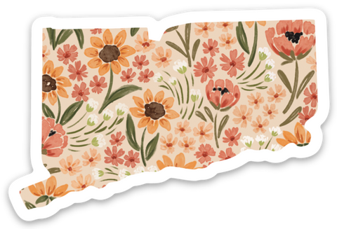 Connecticut State Floral Sticker 2.5x2.75in
