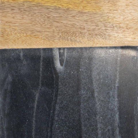 Black Rectangle Marble and Wood Serving Cutting Board