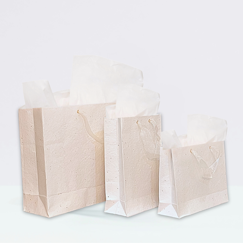 Plant & Grow Wildflower Gift Bag | Handmade Seed Paper + Ribbon Handles