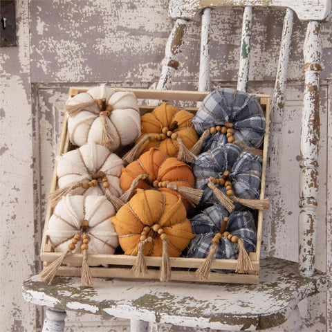 Fabric Pumpkins With Bead Tassel | 1 Piece