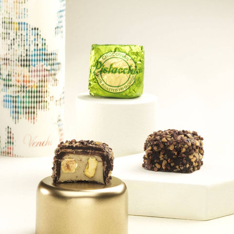 Italian Gourmet Candy - Venchi Chocoviar Pistachio Dark Chocolate | Single Piece