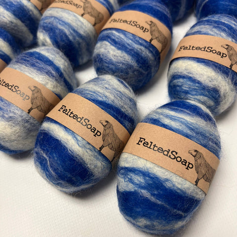 Felted Soap | BLUE & WHITE