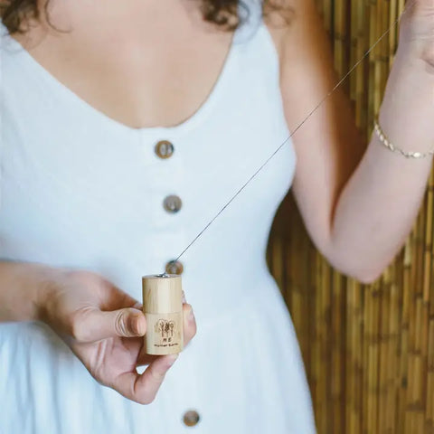 Refillable Bamboo Floss Container