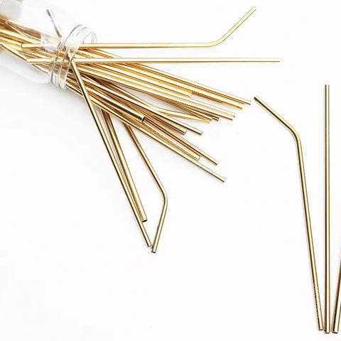 Gold Stainless Straws | 10.5-inch Straight Straw