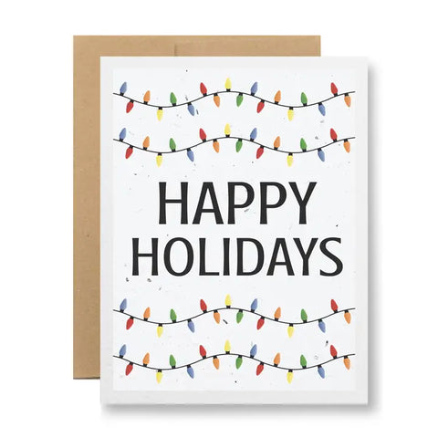 Plantable Greeting Card -  Happy Holidays {Strings of Lights}